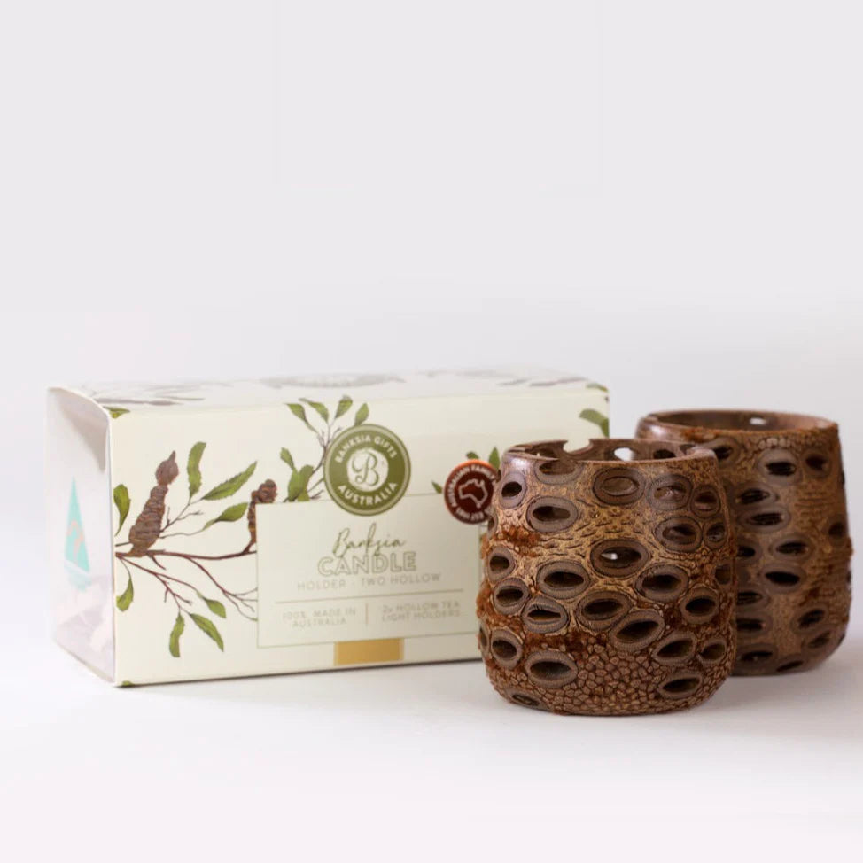Hollow Banksia Pod Tea Light Gift Set - Set of 2
