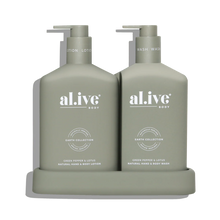 Load image into Gallery viewer, Green Pepper &amp; Lotus Wash &amp; Lotion Duo - al.ive body