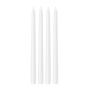 White Jewel Taper Candles 4pk