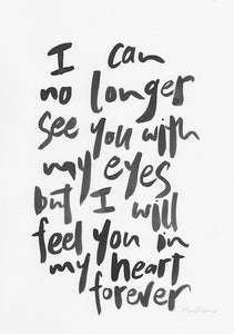I can no longer see you with my eyes...-Paper & Ink-Hand Karma typography hand drawn art prints australia hand drawn karma word art