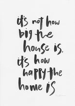 Load image into Gallery viewer, It&#39;s not how big the house is-Paper &amp; Ink-Hand Karma typography hand drawn art prints australia hand drawn karma word art