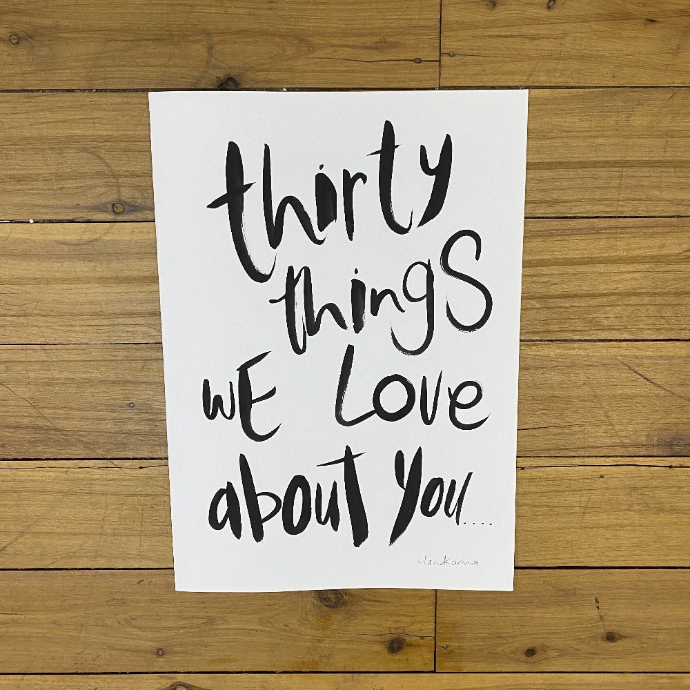 Thirty Things We Love About You - HK A4 Card