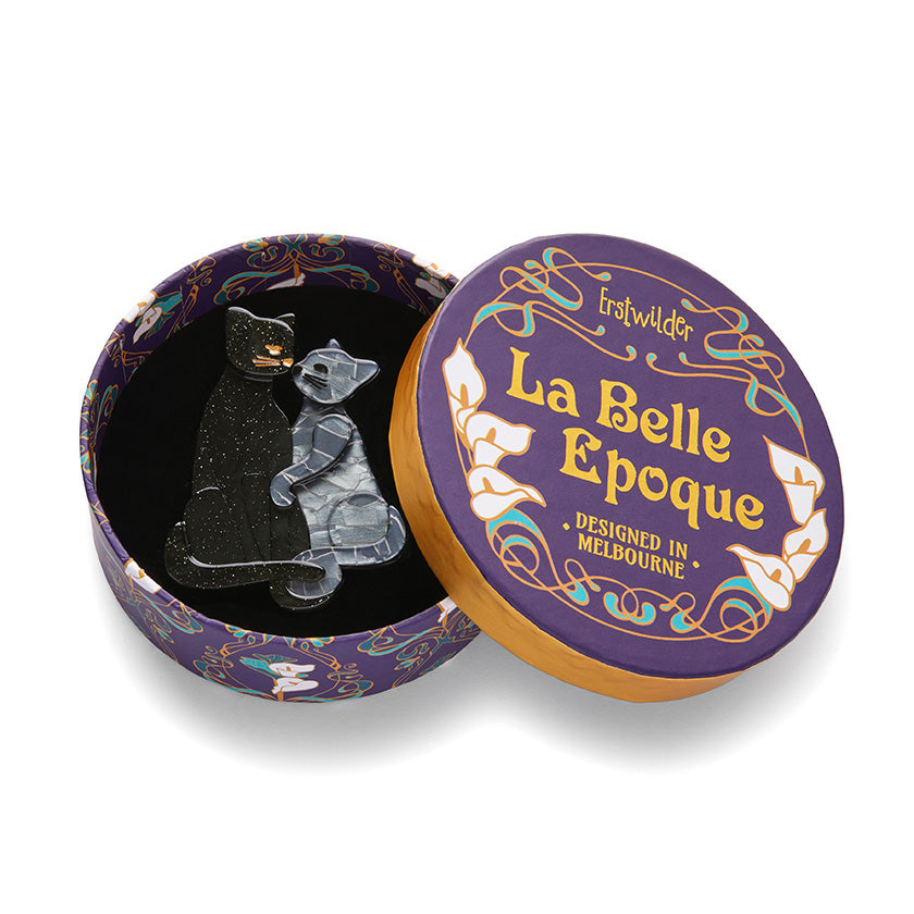 Feline Embrace Brooch - Erstwilder La Belle Epoque
