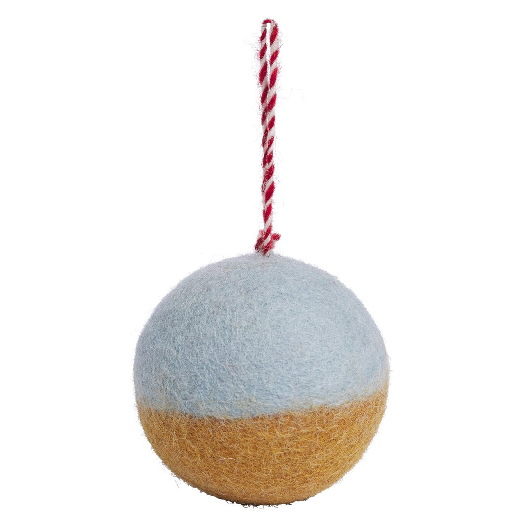 Gingerbread Bobby Felt Bauble Ornament - Sage x Clare