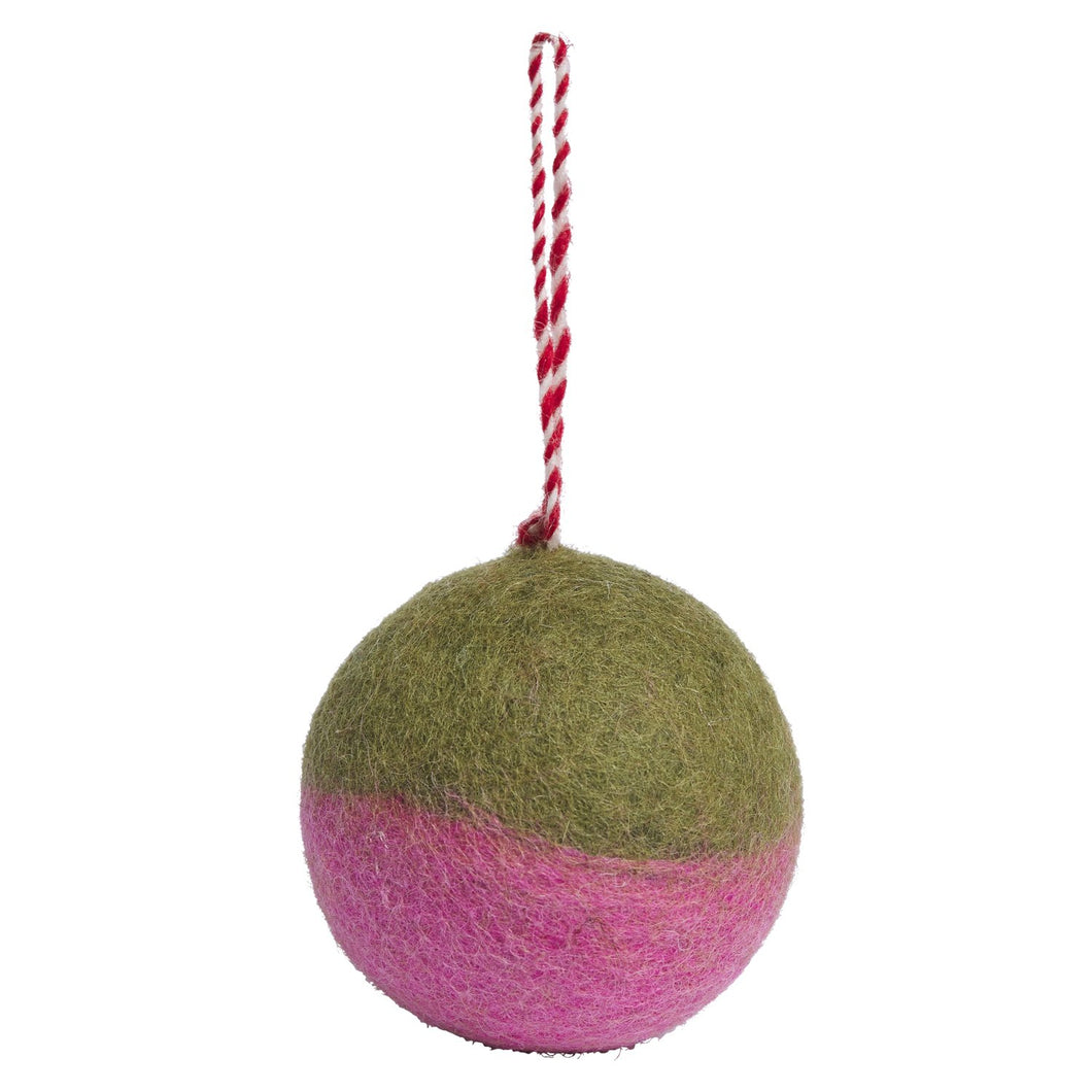 Hot Pink Bobby Felt Bauble Ornament - Sage x Clare