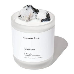 Moonstone Crystal Candle - Cleanse & Co
