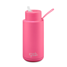 Load image into Gallery viewer, Neon Pink Ceramic Reusable Bottle 34oz/1L - Frank Green
