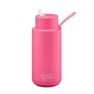 Neon Pink Ceramic Reusable Bottle 34oz/1L - Frank Green
