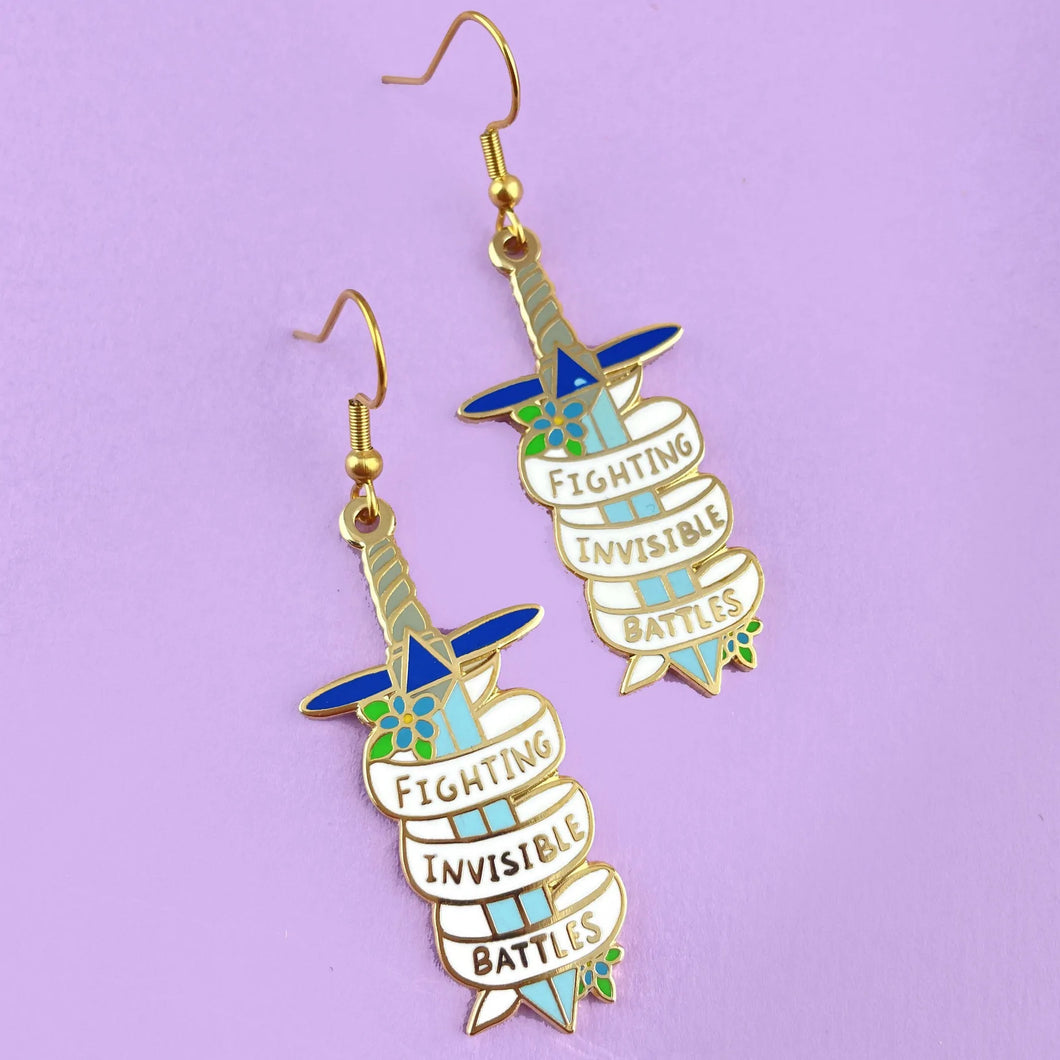 Fighting Invisible Battles Earrings