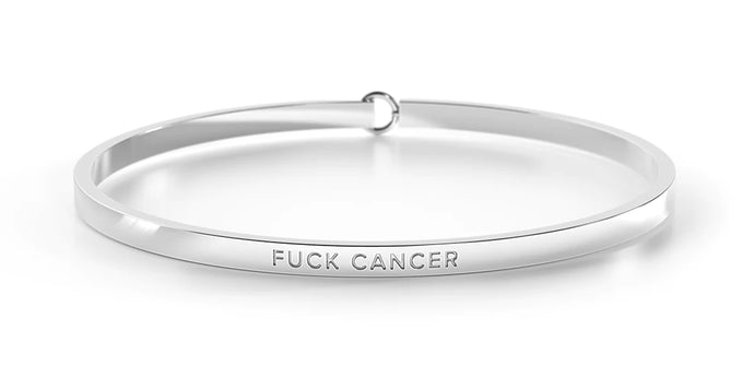 'F**k Cancer' Silver Bangle