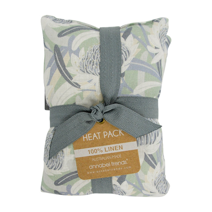 Linen Heat Pillow - Waratah Blue