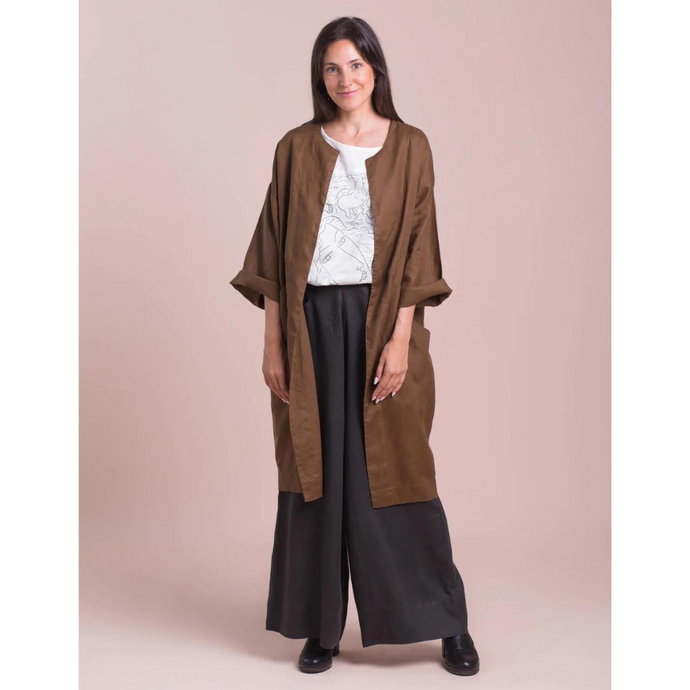 Lazybones Linen Duster - Umber M/L