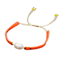 Load image into Gallery viewer, Santorini Pearl Bracelet - Coral