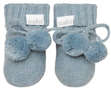 Load image into Gallery viewer, Organic Cotton Baby Booties - Storm