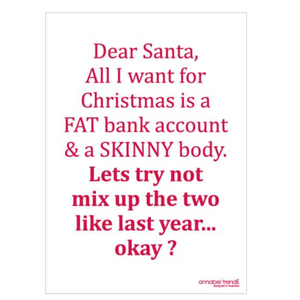 Fat Skinny Christmas Tea Towel