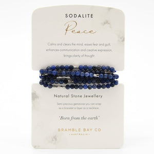 'Peace' Sodalite Wrap Crystal Bracelet