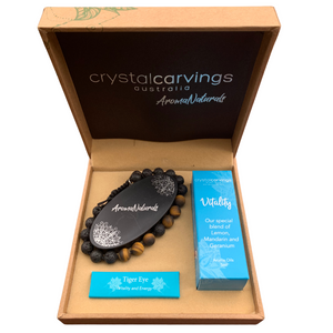 Vitality/Tiger Eye & Lava Stone Bracelet Aroma Set