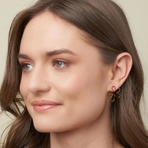 Gold Retro Flower Earrings