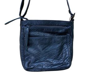 Pam Cross Body Leather Bag - Black