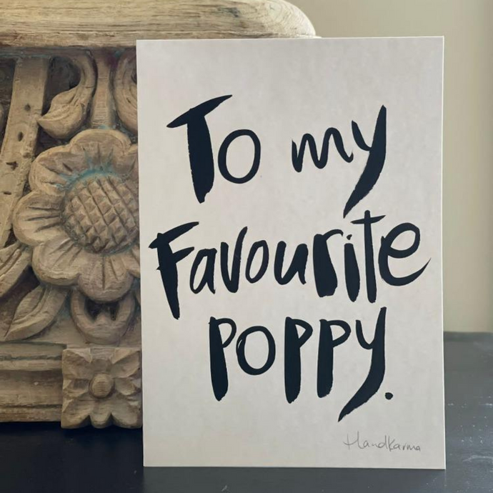 To My Favourite Poppy Card - Hand Painted Card