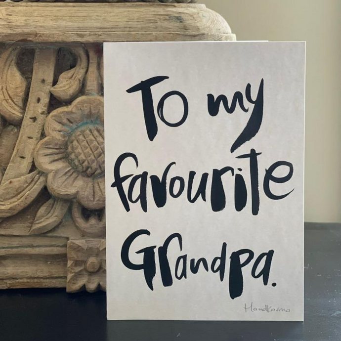To My Favourite Grandpa Card - Hand Painted Card
