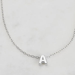 Silver Letter Necklace A-Z