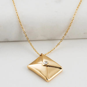 Envelope Necklace - Gold