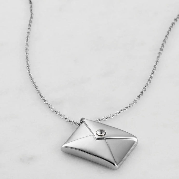 Envelope Necklace - Silver