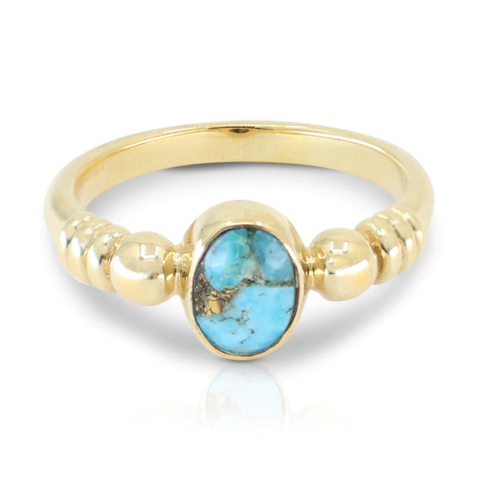 Harper Copper Turquoise Gold Ring