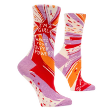 Load image into Gallery viewer, &#39;I&#39;m A Girl What&#39;s Your Superpower&#39; Women&#39;s Socks