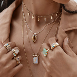 Petal Moonstone Gold Necklace